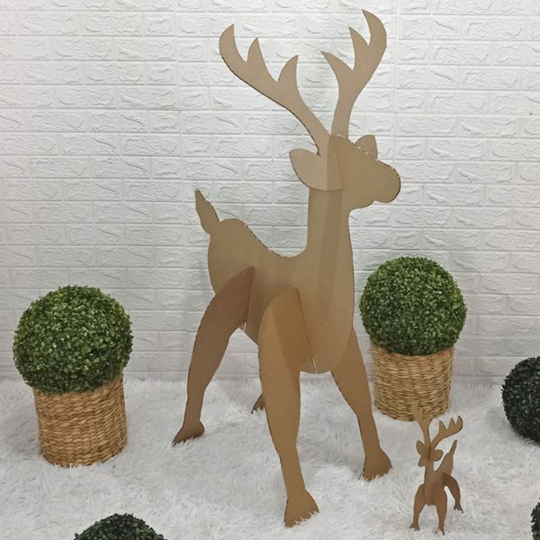 Moldes Renas de Natal Quebra Cabeça