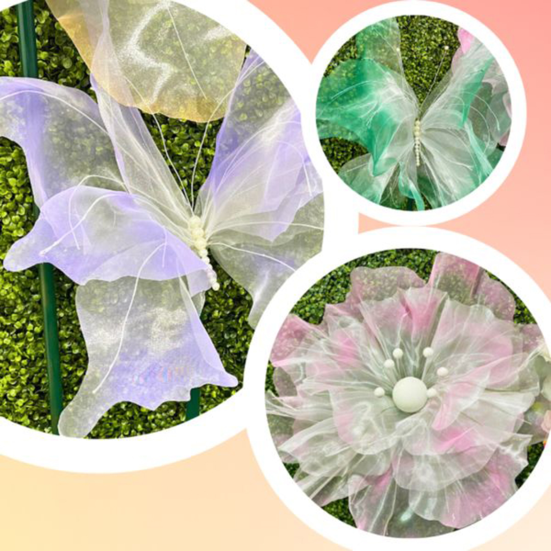 Moldes Borboletas e Flores Organza